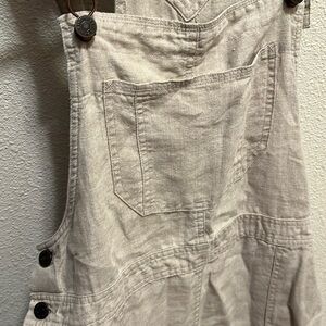 VTG Eddie Bauer 100% Linen Overalls Dress